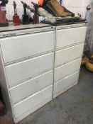 2 x large 4 drawer lateral filing cabinets