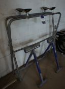 2 x Record roller stands with windscreen/glass sta