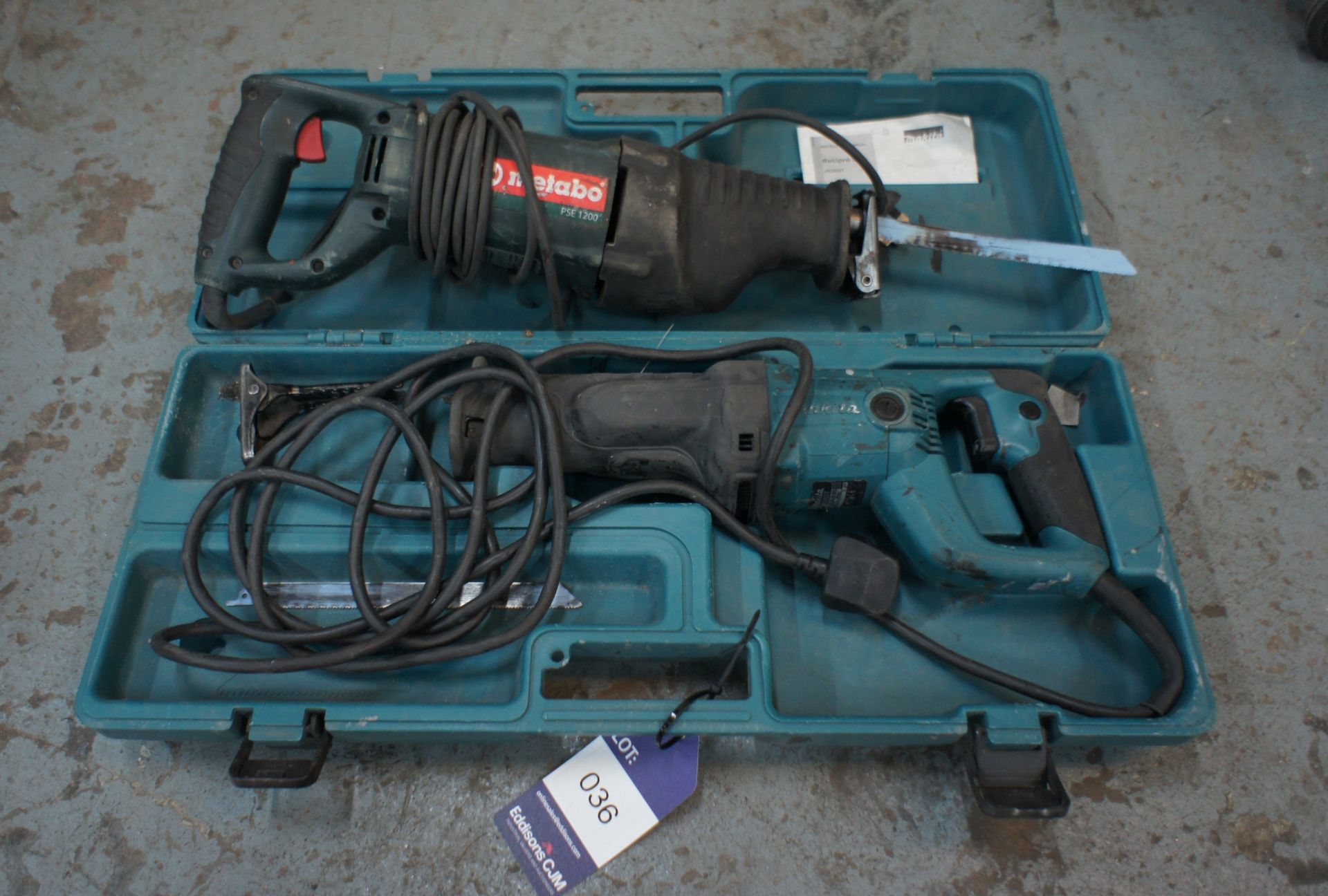 Metabo reciprocating saw PSE1200 and Makita JR3050