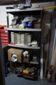 Contents to 4 tier shelving including clips, polis