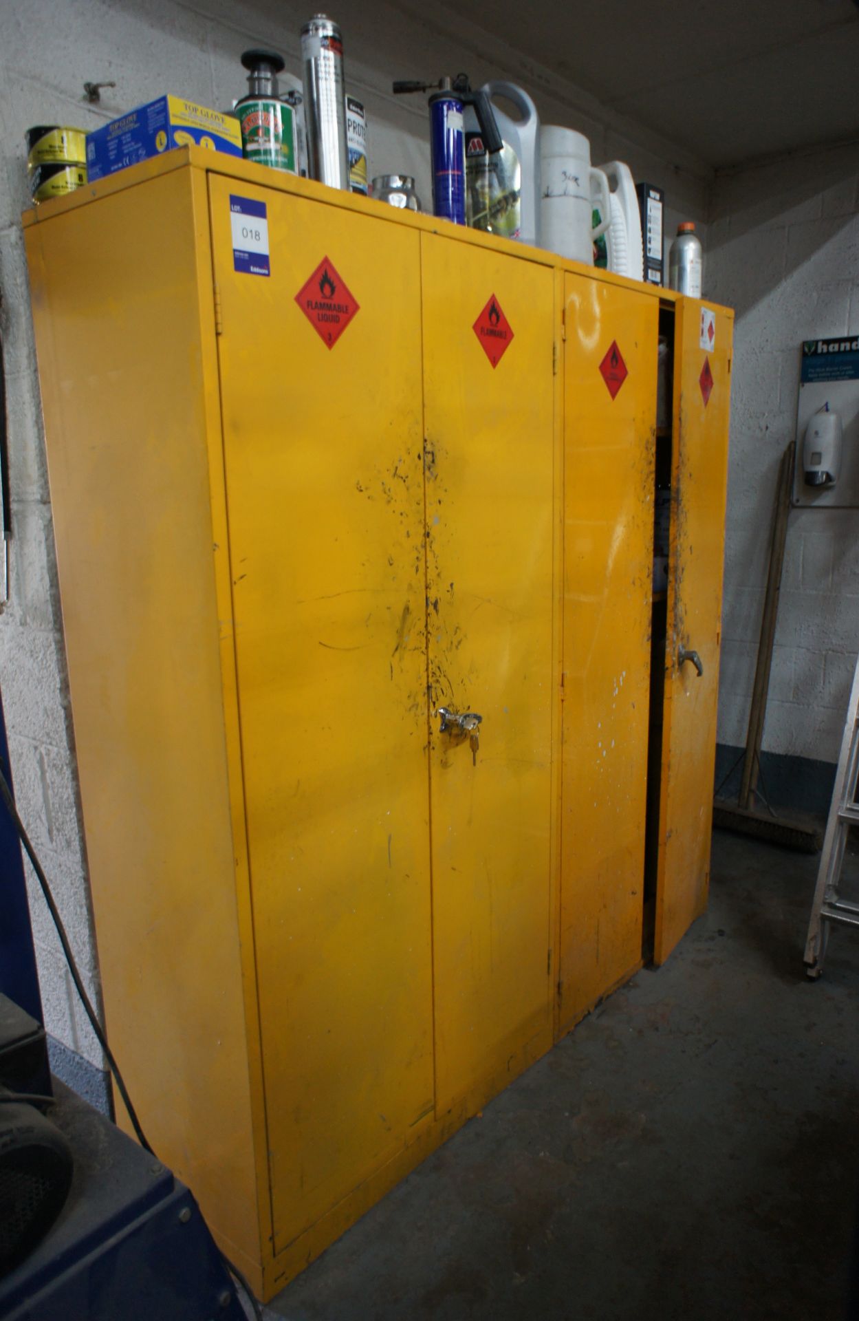 2 x Double door flammable cabinets and contents - Image 2 of 6