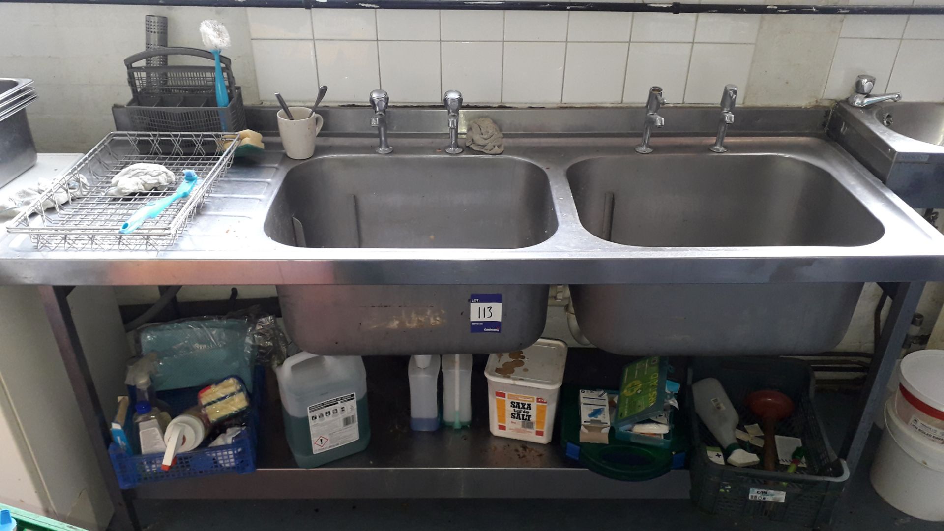 Stainless Steel Double Sink with Left Hand Drainer