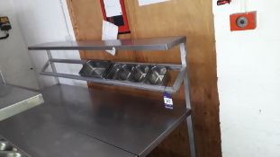 Stainless Steel Food Prep Table with Gantry 1800 x 600 x 1350. Located at Fresco's Hemel Hempstead