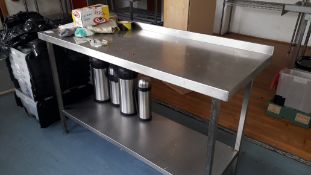 Stainless Steel Food Prep Table with Shelf Under 1800 x 600 (Excludes Stainless Steel Water Urns).