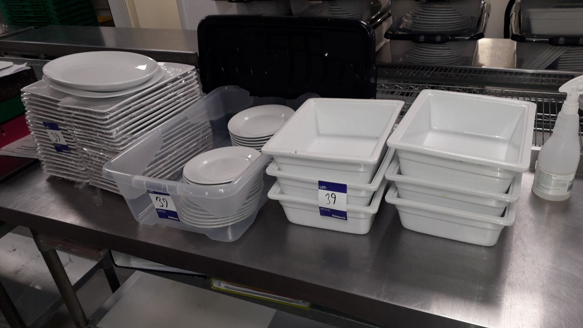 Quantity or crockery to include Rectangular Plates, Side Dishes and 6 x Rectangular Oven Dishes.