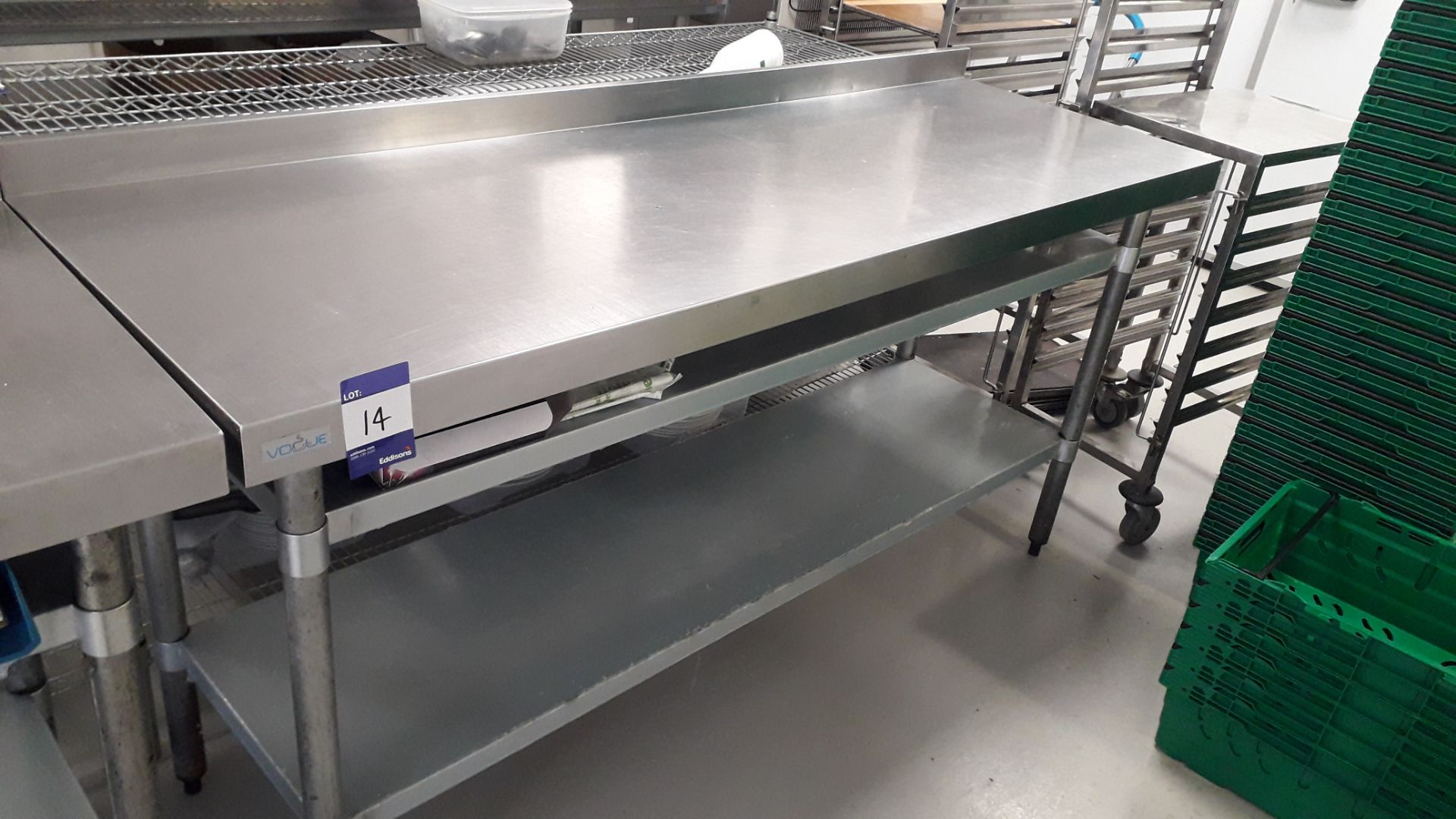 2 x Vogue Stainless Steel Food Prep Tables with Ga - Image 4 of 4