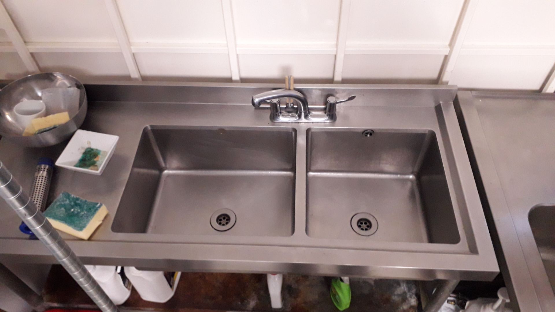 Vogue Stainless Steel Twin Sink with Left Hand Dra - Image 2 of 3