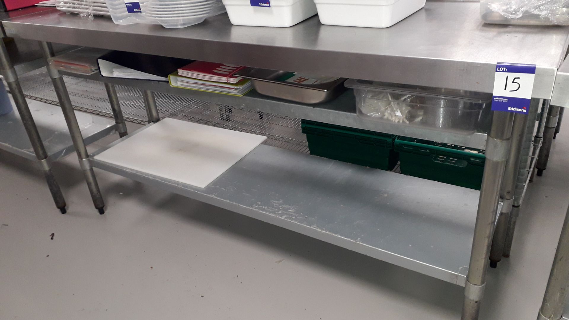 2 x Vogue Stainless Steel Food Prep Tables with Ga - Image 2 of 3