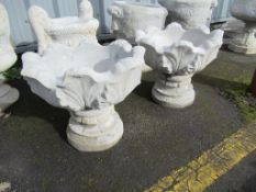 2 x concrete planters on stand