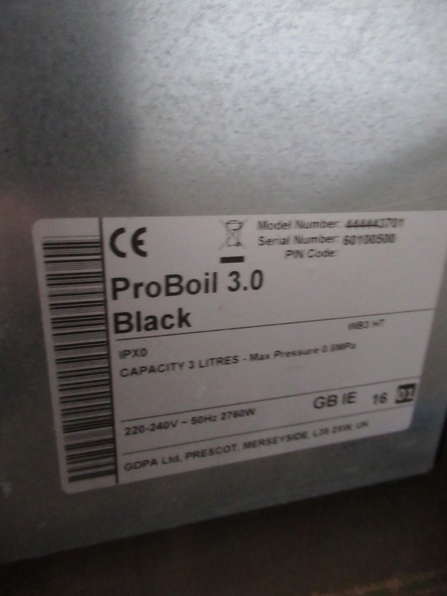 Proboil 3.0 black water boiler with tap and water softener - Image 6 of 6