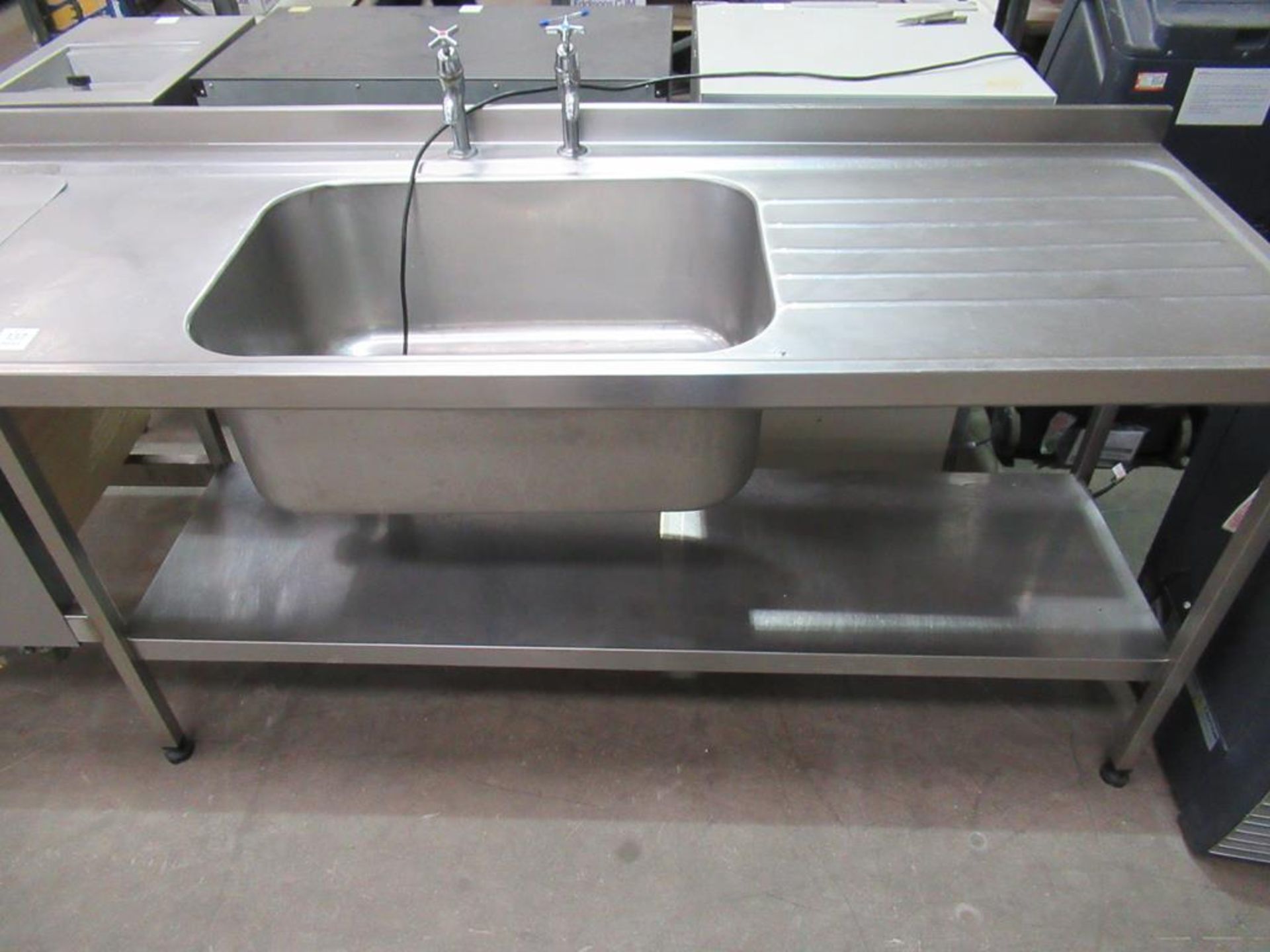 Stainless steel dual sink unit - Image 2 of 3