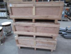 3 x wooden storage boxes