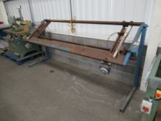 Pneumatic table clamp, bed dimensions approx 2500 x 750mm.