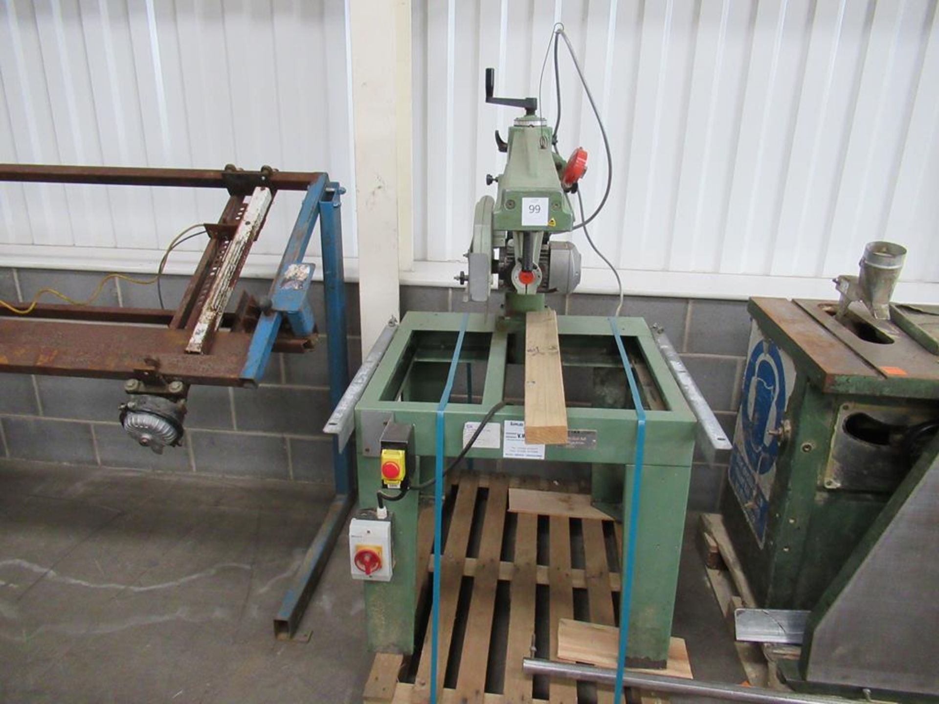 A rolessional radial arm cross cut saw, 415V, 3 phase.