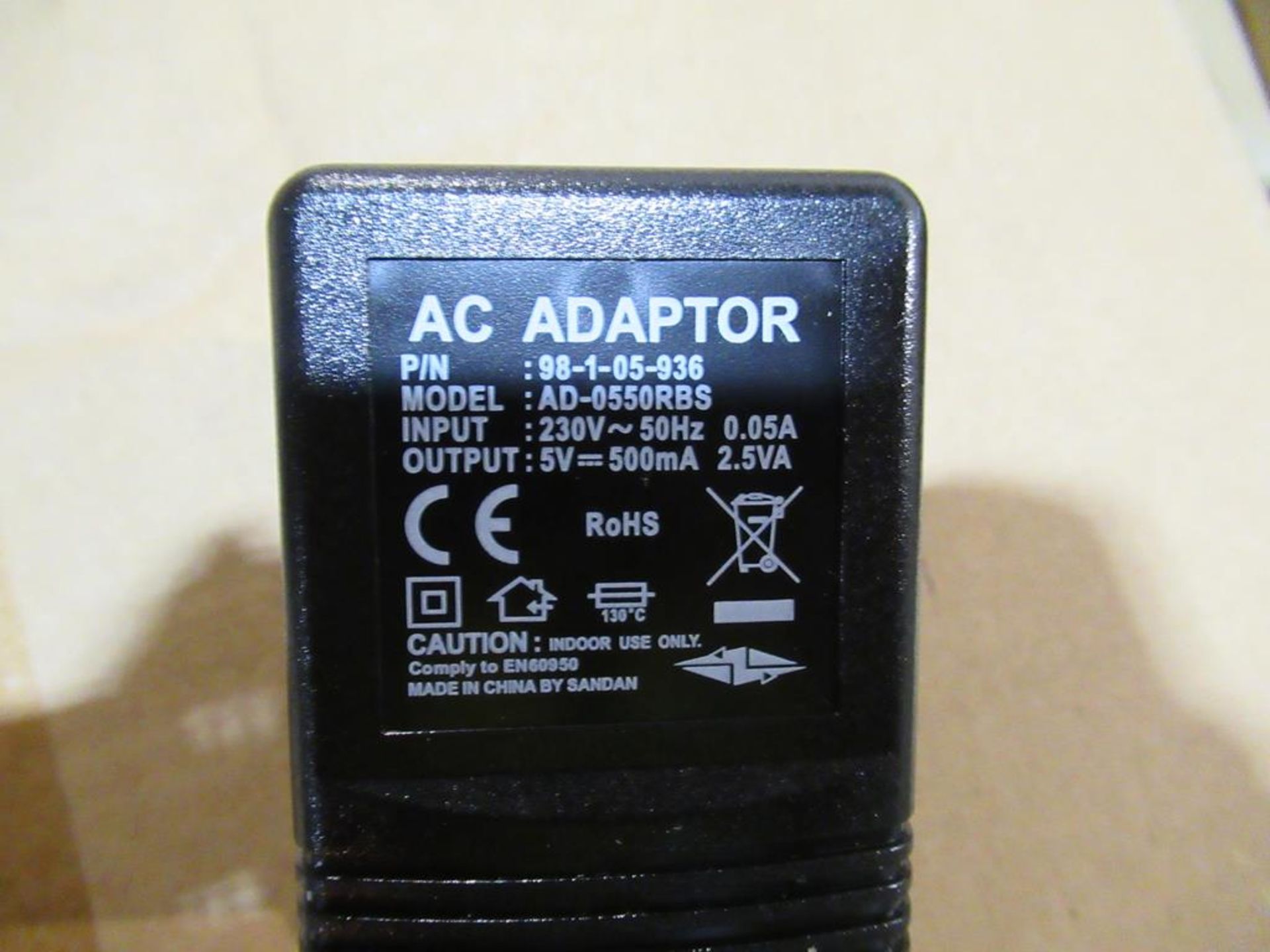 100x Linear UK Mains Adaptor 5V DC 500mA 2.1x5.5mm DC Powerplug - Image 2 of 4