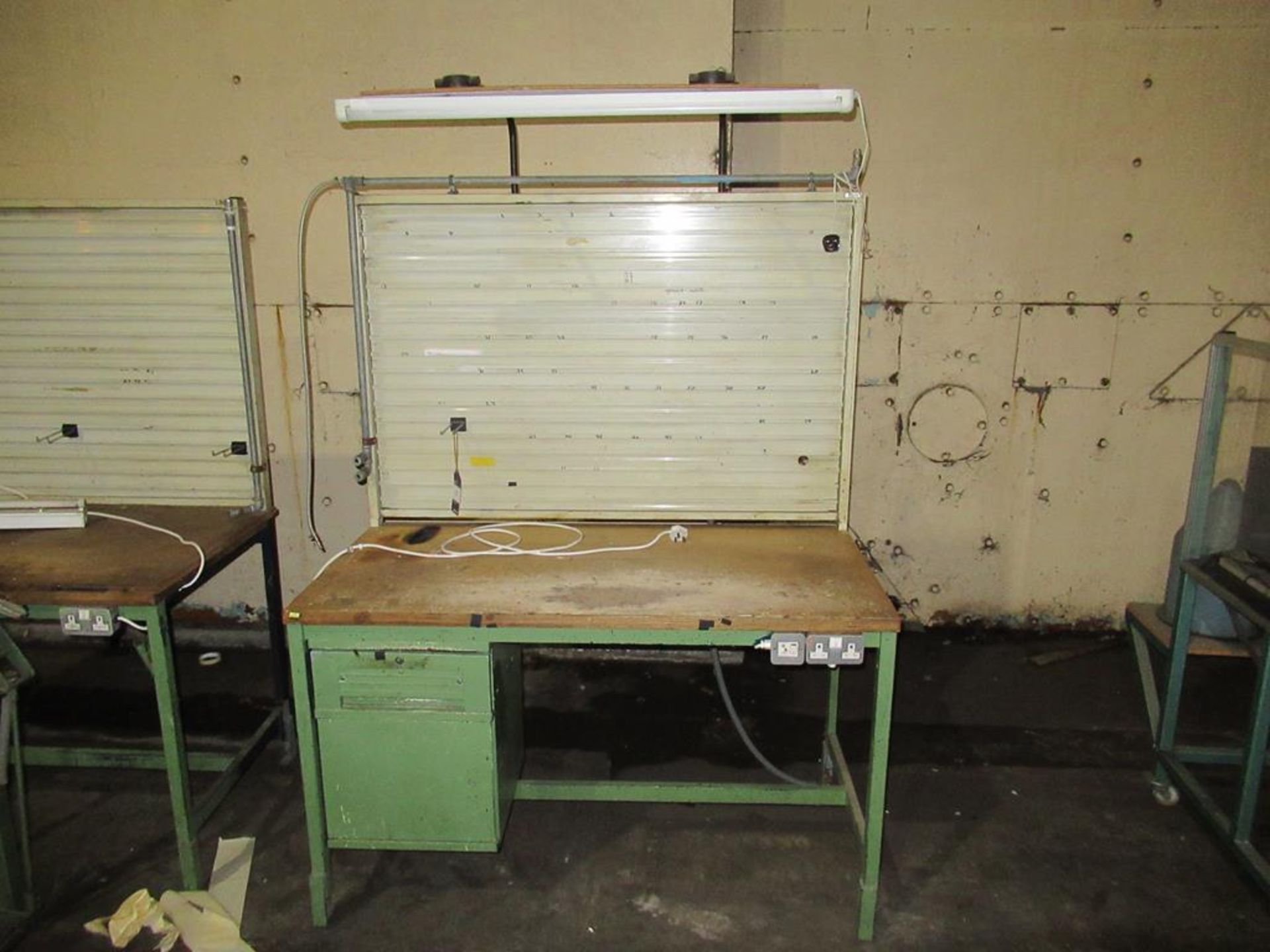 1x Steel Framed Wooden Top Work Station