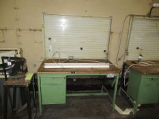 1x Steel Framed Wooden Top Work Station