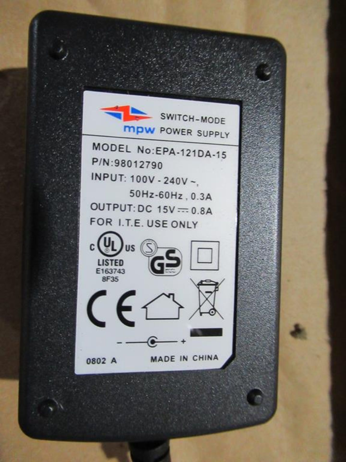 160x Switch Mode Power Supply 15V DC 800mA 2.1x5.5mm DC Powerplug - Image 2 of 4
