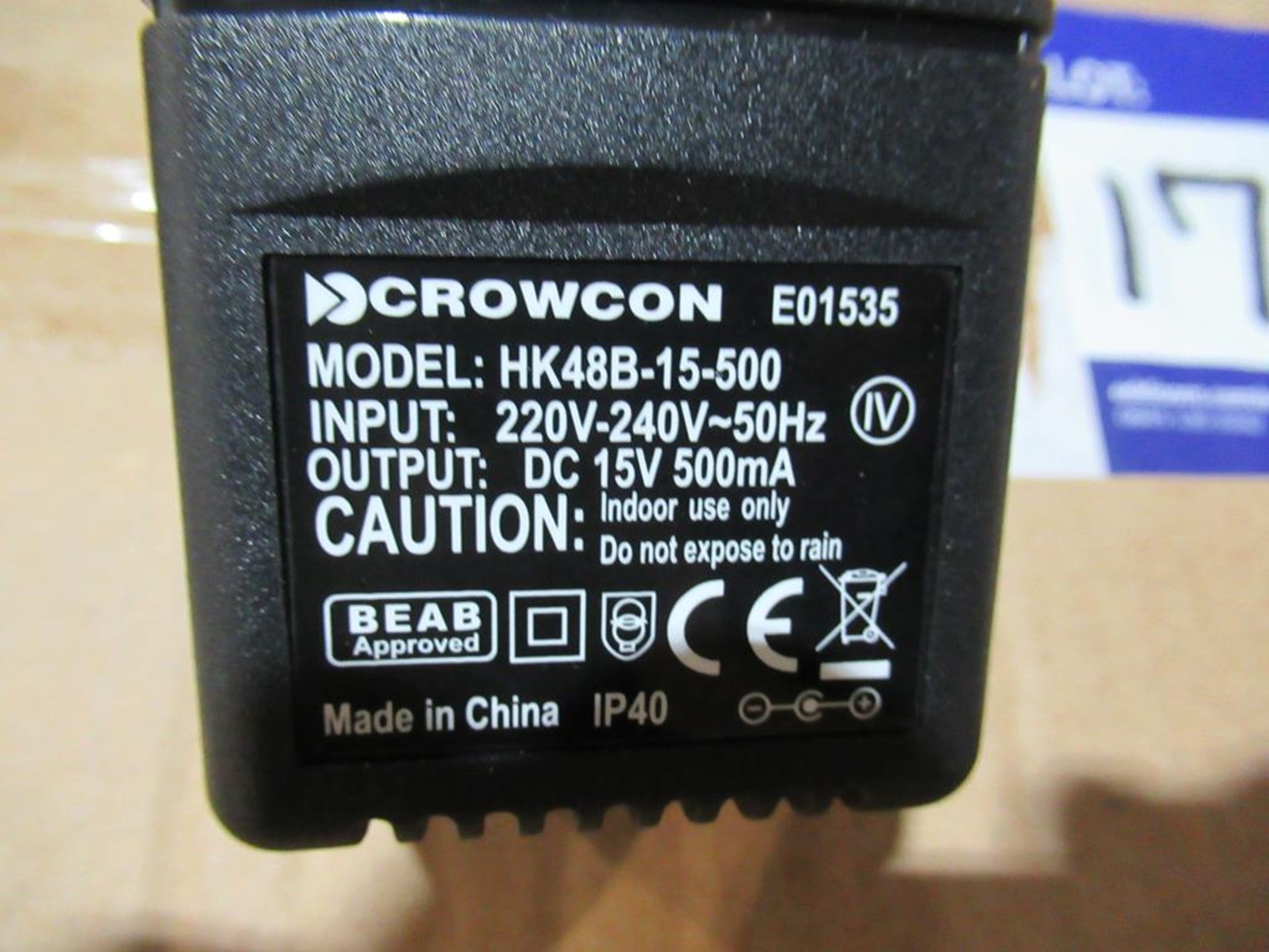 160x Crowcon UK Mains Adaptor HK48B-15-500 15V DC 500mA 2.1x5.5.5mm DC Powerplug - Image 2 of 4