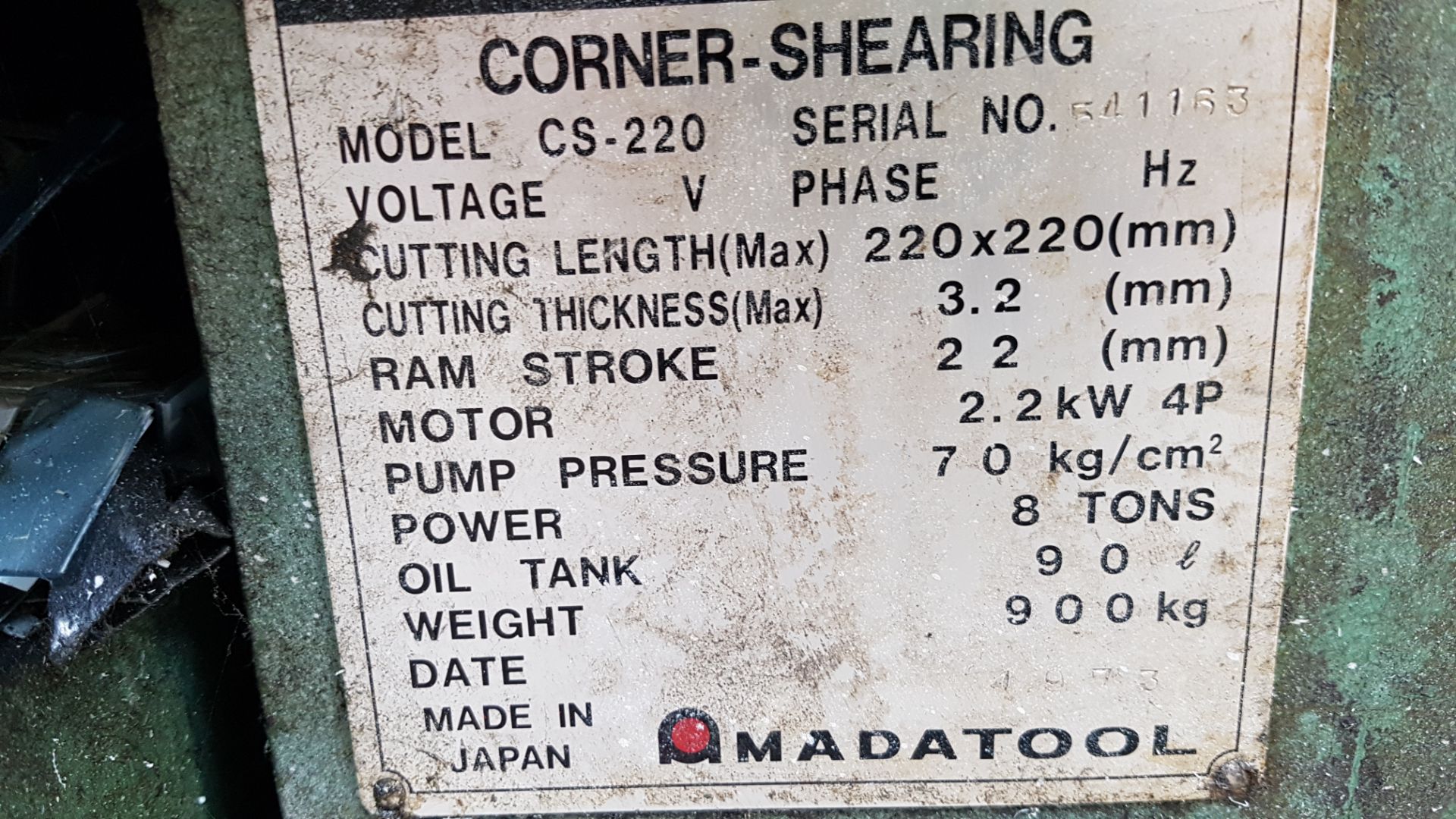 Amada CS220 Corner Shearing Machine - Image 5 of 5