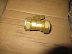 Approx. Quantity 100 (1 Box) 22mm Brass Compression Gas Valve with Handle (Heavy Type)