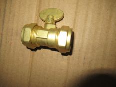 Approx. Quantity 100 22mm Brass Compression Gas Valve with Handle (Heavy Type)