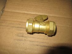 Approx. Quantity 100 (1 Box) 22mm Brass Compression Gas Valve with Handle (Heavy Type)