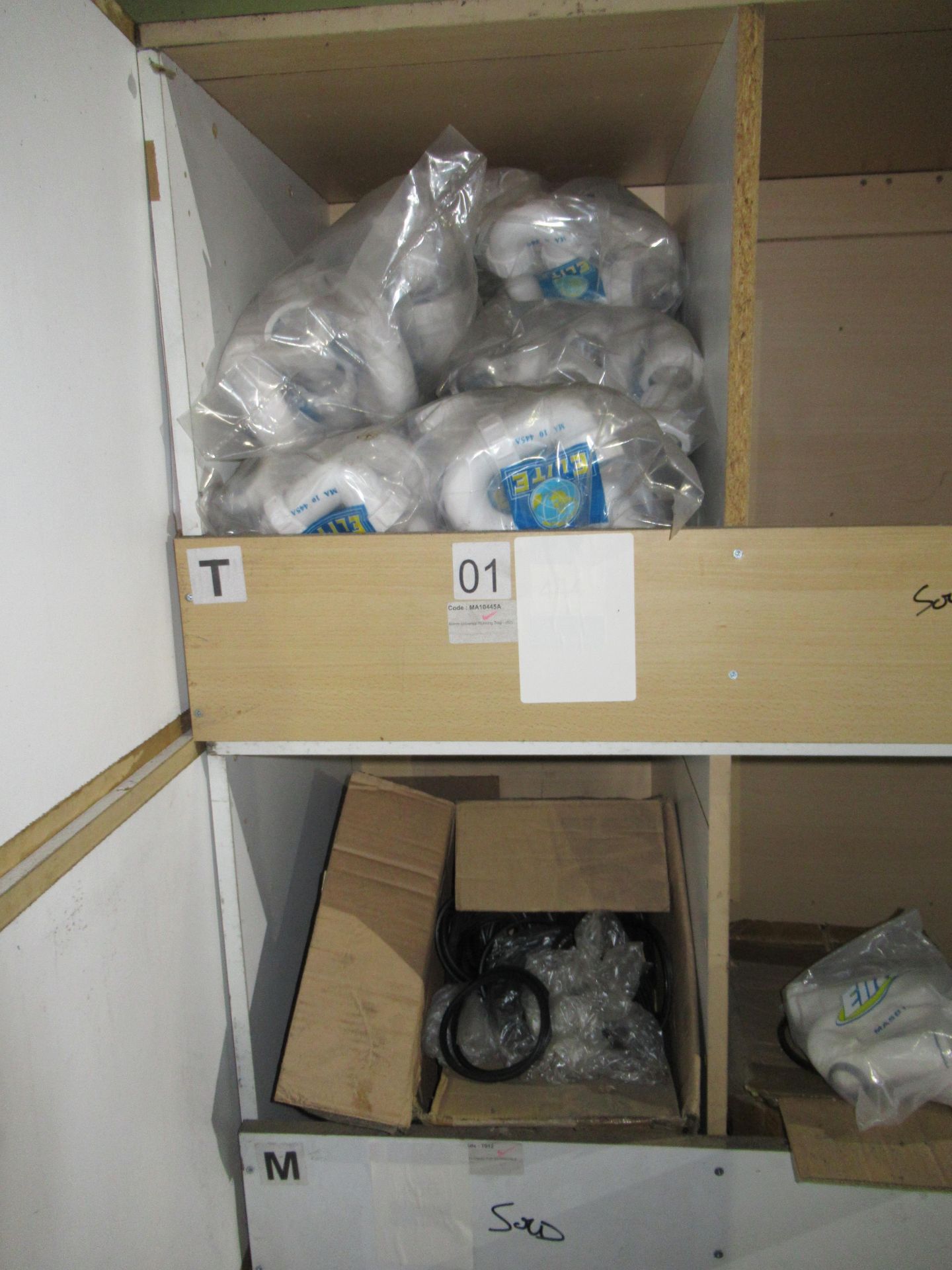 Contents to Wood Storage Unit to include Various Plastic Fittings including Universal Traps and
