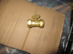 Approx. Quantity 100 (1 Box) 22mm Brass Compression Gas Valve with Handle (Heavy Type)