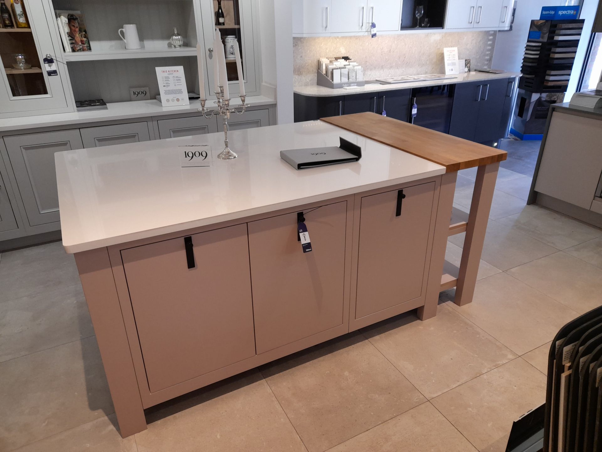 1909 Dry Rose kitchen island suite (Approx 1620 x