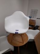 4 white plastic bucket/tub style chairs