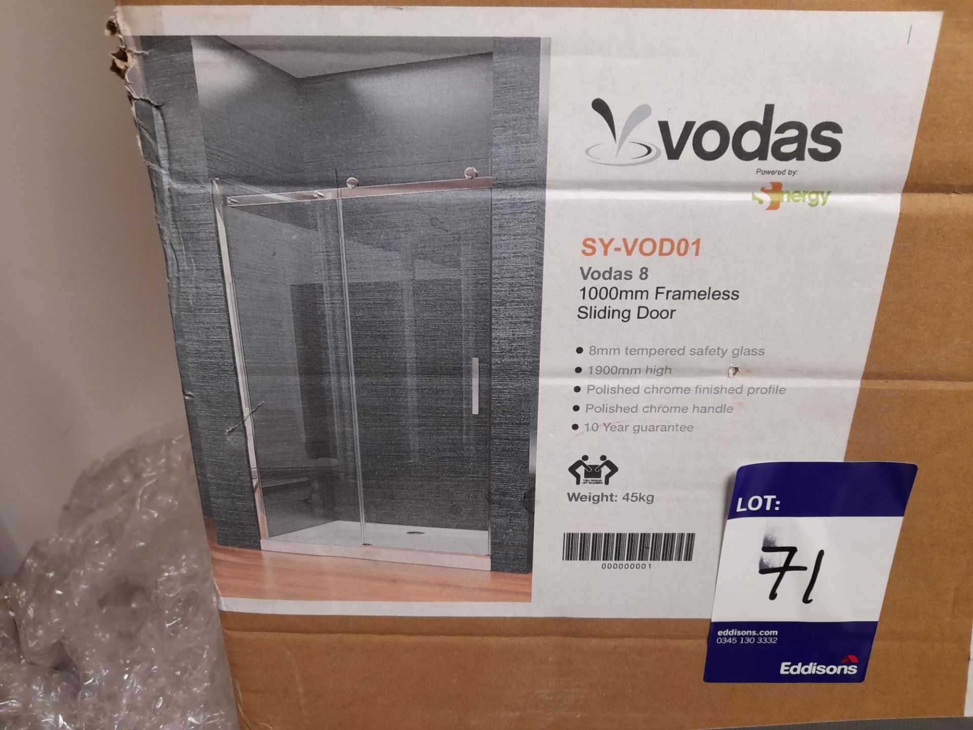 Synergy SY-VOD01 Vodas 8 1000mm frameless sliding - Image 2 of 2