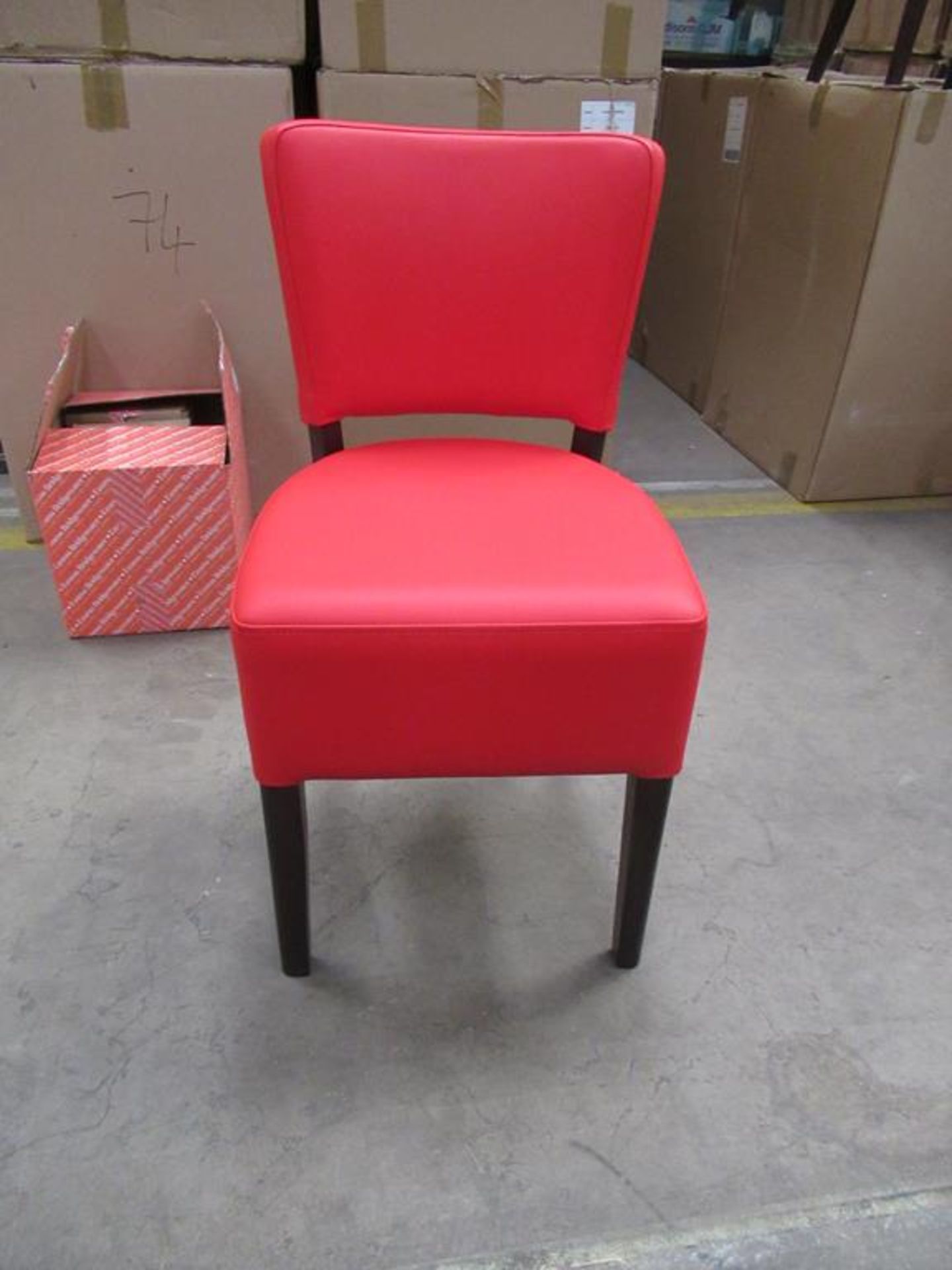 2 x Memphis Vena red side chairs