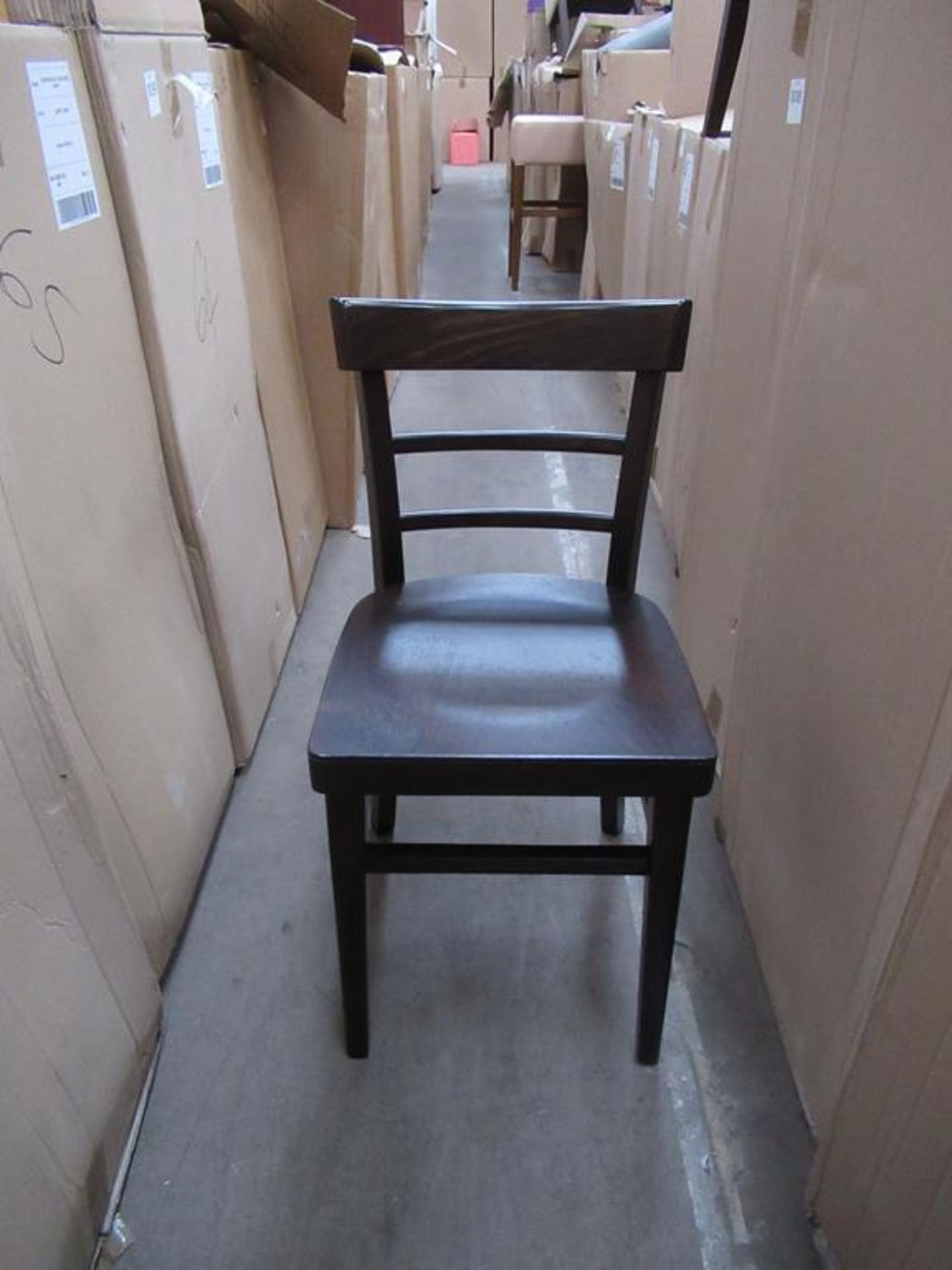 6 x Espresso dark walnut side chairs