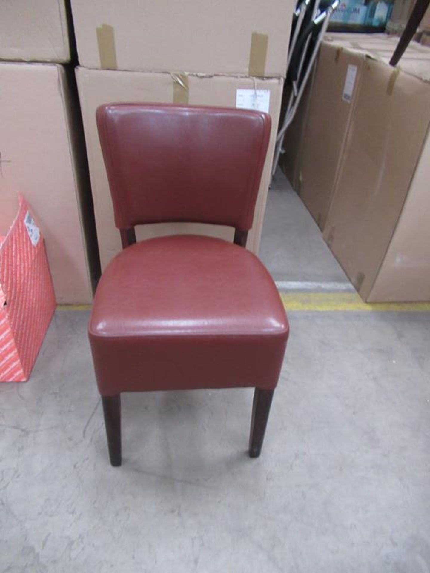 4 x Memphis Margo brown leather effect side chairs