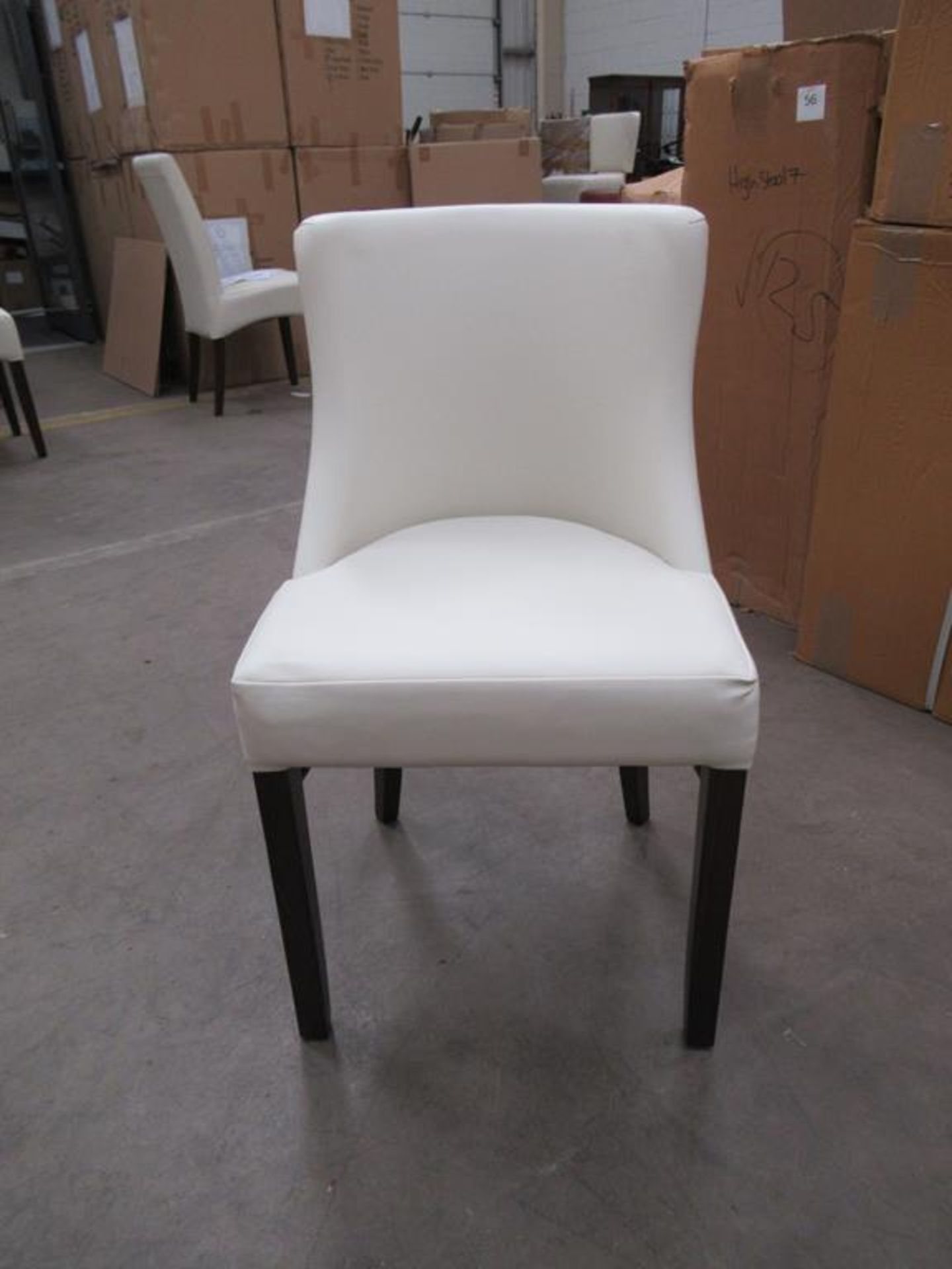 3 x Leona Vena ivory walnut side chairs