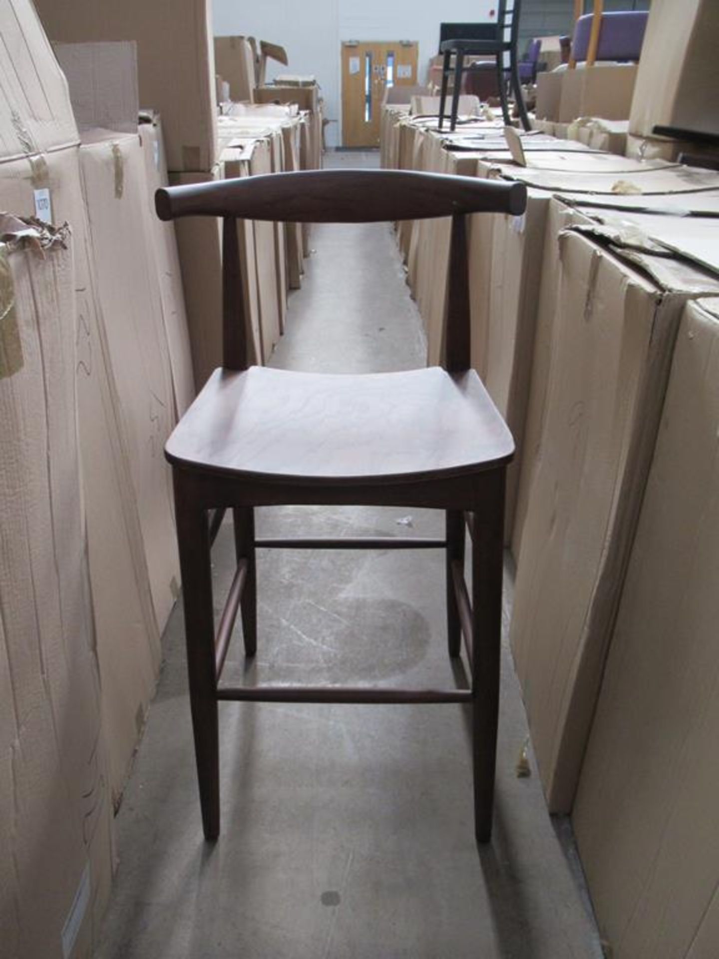 2 x Low Horn walnut high chairs