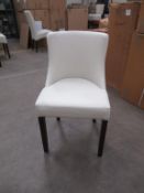 4 x Leona Vena ivory walnut side chairs