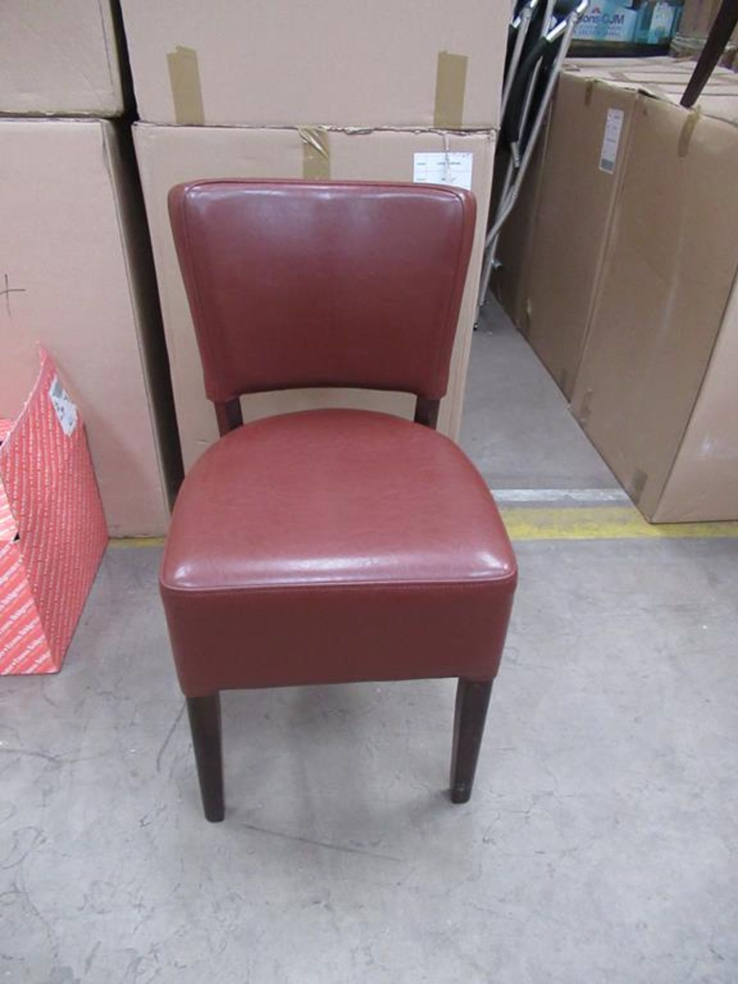 6 x Memphis Margo brown leather effect side chairs