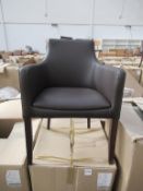 Nina Vena dark brown walnut 'carver' arm chair