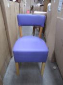 4 x Memphis Vena purple half back side chairs