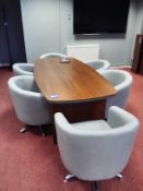 Cherry effect Elliptical Boardroom Table, 2000mm w