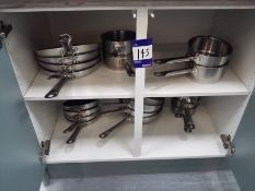 Quantity of Vogue stainless steel Pots & Pans