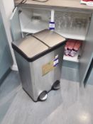 Stainless steel twin section Pedal Bin & contents