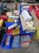 Contents of Pallet to include, Nuts, Bolts, Washers and Various Electrical Engineering Components