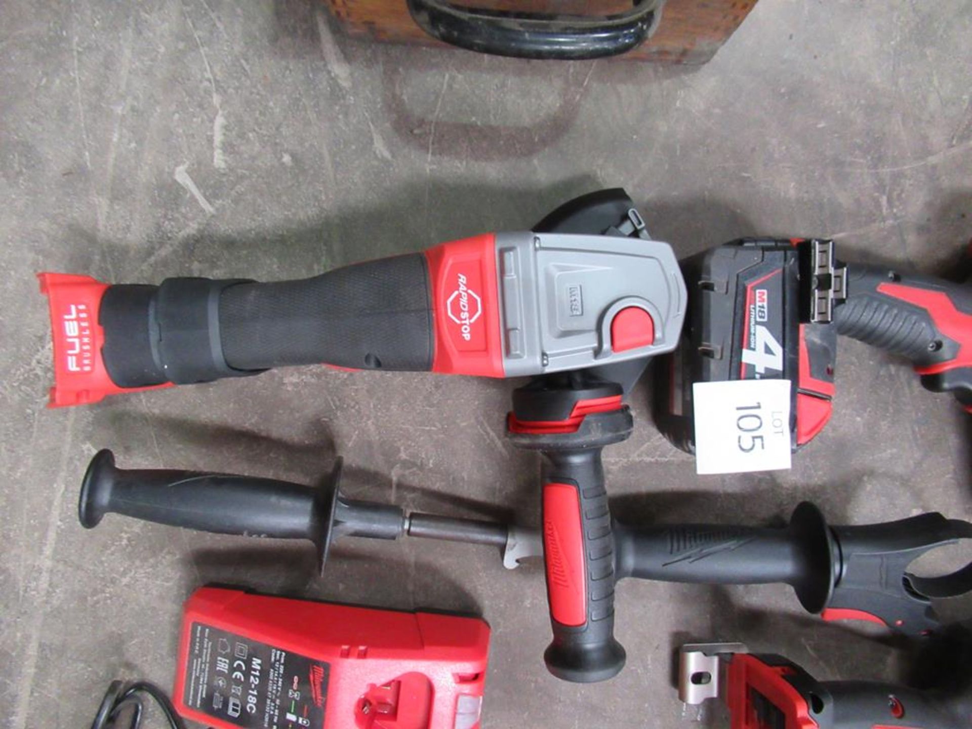 Milwake Cordless Power Tools to include 2 x drill and angle grinder, 1 x battery and charger - Image 2 of 5