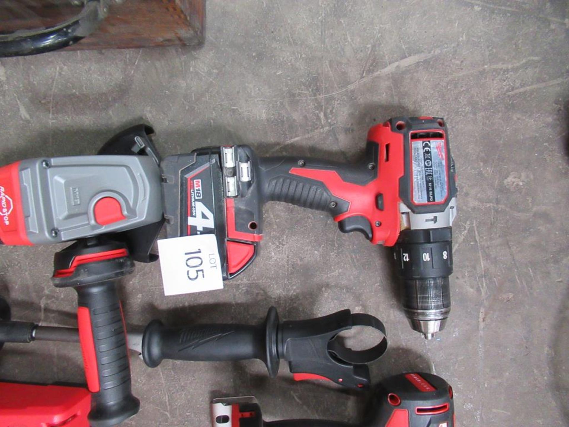 Milwake Cordless Power Tools to include 2 x drill and angle grinder, 1 x battery and charger - Image 3 of 5