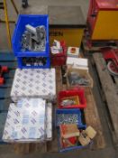 Qty of various Bracketry, Electrical Components, Nuts/Bolts and GEWISS Electrical Enclosures