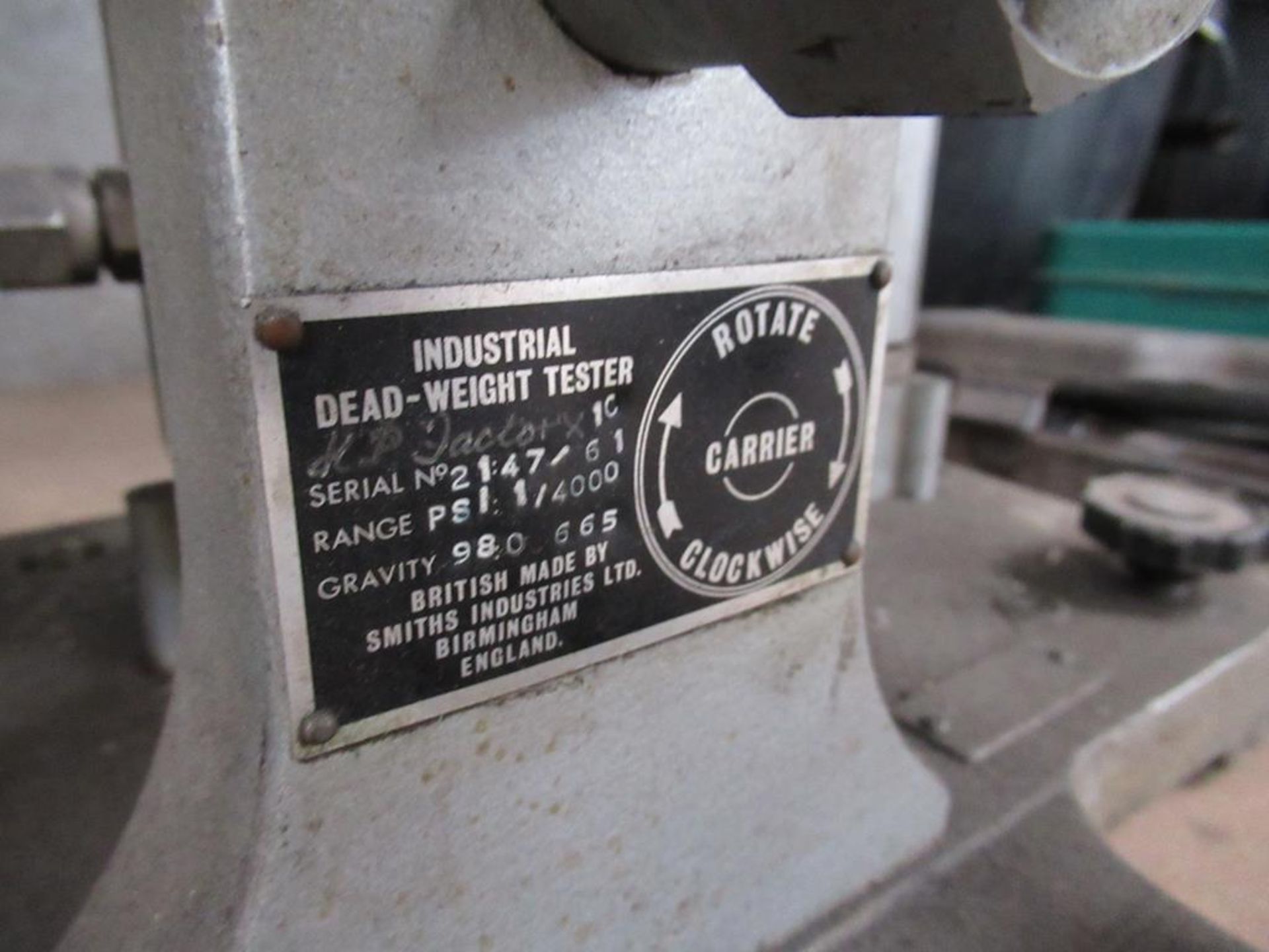 Smiths Industries Industrial Dead Weight Tester with Case of Complete Weights - Image 3 of 4