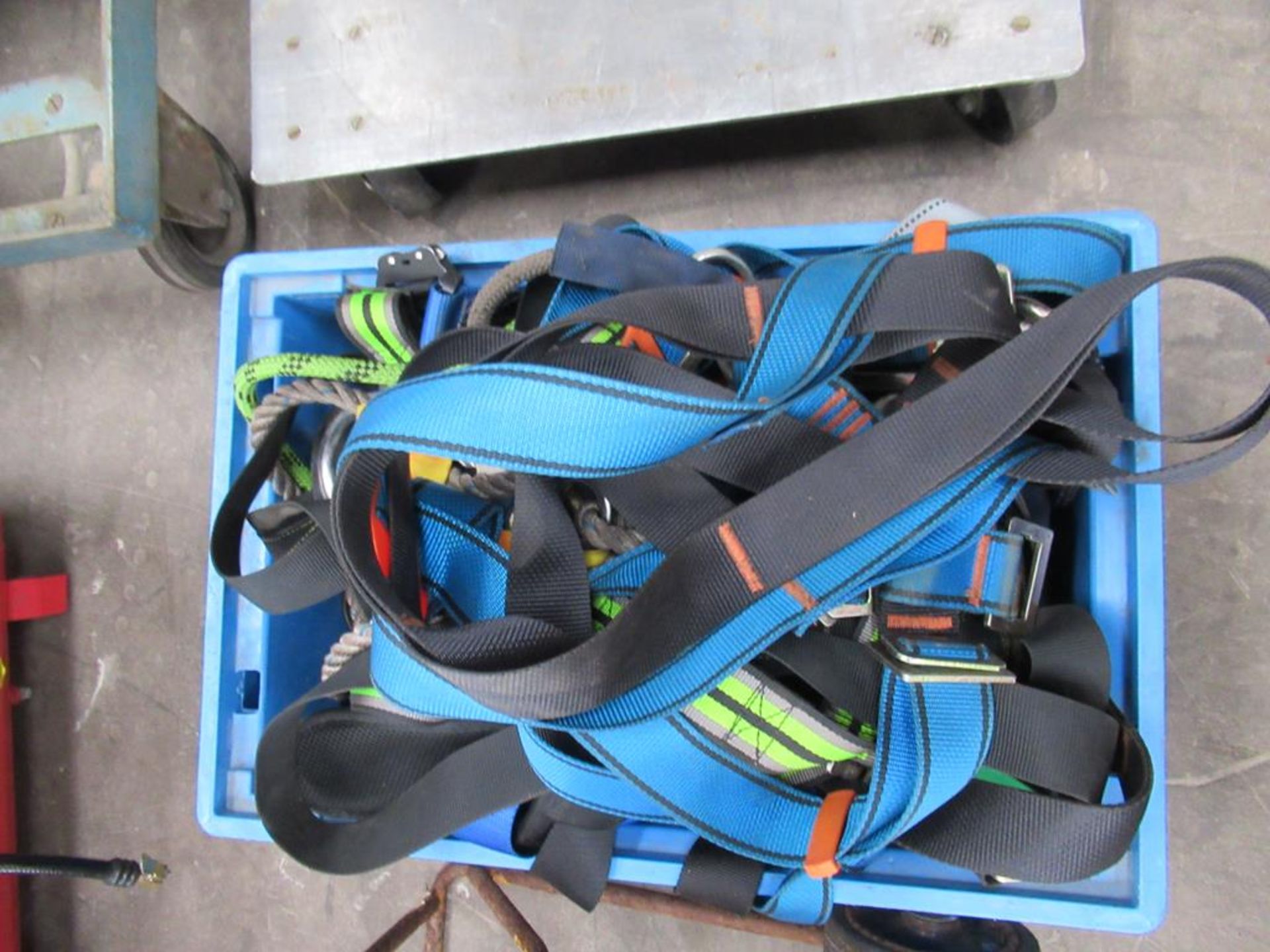 Various Slings/ Harnesses etc in Plastic Crate